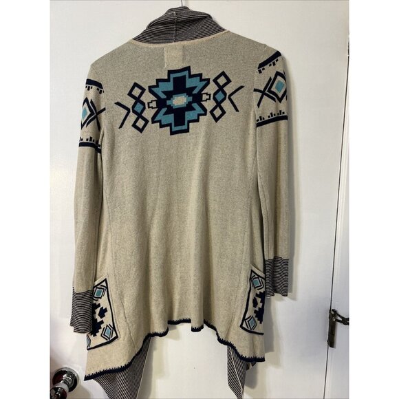 Anthropologie Between Me You Women's Medium Cardigan Sweater Southwestern Aztec - Picture 6 of 10